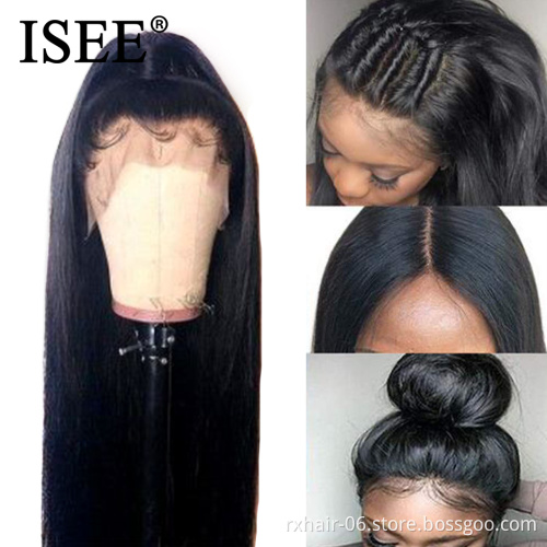 Wholesale 13X6 Indian Straight Human Hair For Black Women Noble Raw Lace For Wig Making 180 Density Lace Front Wig